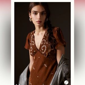 ISO Let Me Be velvet embroidered dress Anthropologie